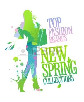 18167588 colecciones primavera nueva plantilla de dise o con la silueta de mujer de compras y salpicaduras